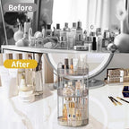 Asayuee 360 Rotating Makeup Organizer,3 Tier Large Capacity Make Up Organizers and Storage,Makeup Organizer for Bathroom,Cosmetic Perfume Stand Organizer(Grey-3 Tier) - Image 5