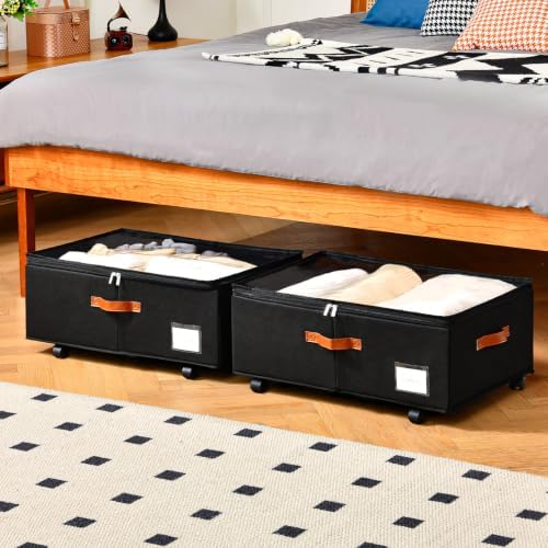 Freebat Under Bed Storage with Wheels 2 Pack, Underbed Container - Image 4