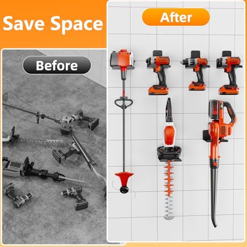 Wall-Mounted Weed Wacker Hanger, Garage Tool Organizer, 1 Pack black - Image 6