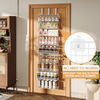 JKsmart 9-Tier Spice Rack Organizer with Door Hook, Wall Mount, and Extra Large Capacity for Pantry – Stylish White Design for Effortless Organization, Ultimate Kitchen Storage Solution - Image 2