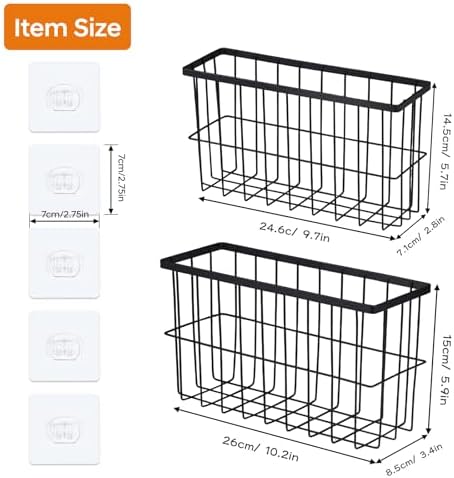 FAMNONE 2-Pack Adhesive Cabinet Door Organizer, 5.9" Inside Cabinet Storage - Image 3