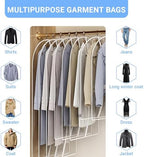 All Clear Garment Bags for Hanging Clothes, 40" (Set of 6) Suit Bags for Closet Storage, Plastic Dustproof Suit Cover Bags, Clothes Protectors Bag with zipper for Coats, Jackets, Shirts - Image 4
