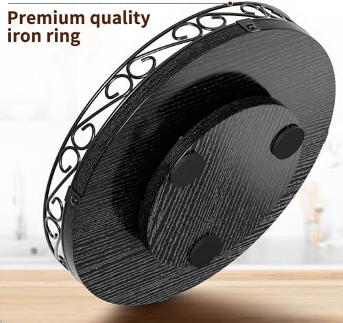10" Lazy Susan Turntable Organizer for Table Top, Wood Lazy Susan Cabinet - Image 5