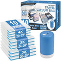 Travel Vacuum Storage Bags with Rechargeable Cordless USB Pump, 10 Combo by CozyEssential