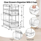 WAKISA 2Pcs Pull Out Organizer and Storage with Cups and Removable Dividers - Image 5