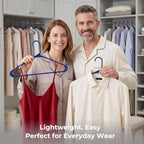 HOUSE DAY Blue Plastic Hangers 120 Pack, Slim Space-Saving Clothes Hangers - Image 3