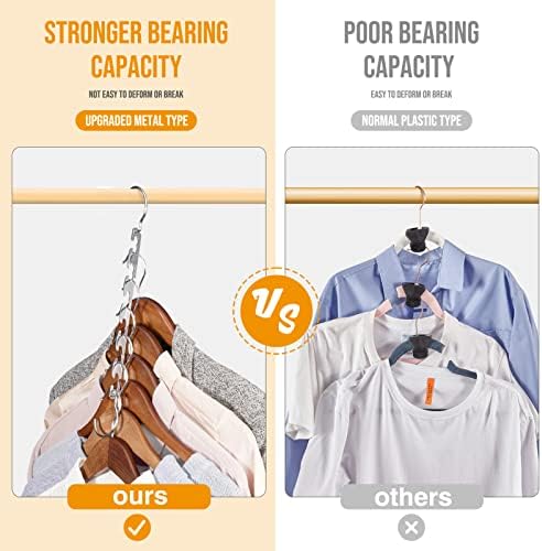HOUSE DAY Closet Organizers and Storage Magic Hangers Stainless Steel Space Saving Hangers Upgraded Sturdy Drop Down Hanger Clothes Hangers Space Saving College Dorm Room Essentials 8PACK - Image 6