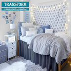 Dorm Bed Skirt, Twin XL, 46" Drop, Dark Grey - Image 5