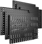 Spampur Peg Board, 6 Pack Metal Pegboard Panels with 50 Hooks by Spampur