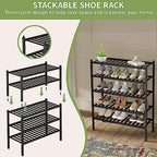 ROMGUAR CRAFT 3 Tier Bamboo Shoe Rack for Closet Free Standing Wood Shoe Shelf Storage Organizer for Entryway Small Space Stackable 27"x11"x20" (Black) - Image 5