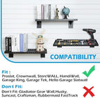 Slatwall Shelves 24x10 Inch, Slatwall Accessories for Retail, Garage, Home Storage, Heavy Duty Slat Wall Hanging Shelf (6, White) - Image 4