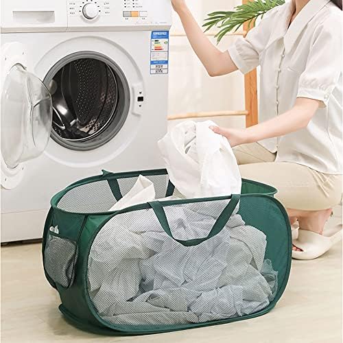 4 Pcs Mesh Popup Laundry Hamper, Opening Laundry Basket,Popup Laundry Basket with Durable Handles,Foldable Pop-up Mesh Hamper Dirty Clothes Basket for Clothes & Laundry-Home Organization - Image 7