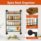 IBUYKE 4 Tier Spice Rack Wall Mount for Kitchen,Brown TLJ016H - Image 6