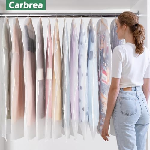 Carbrea 6 Pack Translucent Garment Bags for Hanging Clohes - 24" x 57" - Image 7