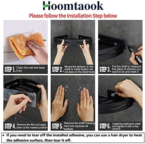 Adhesive Corner Shelf Bathroom Shower Caddy Organizer for Kitchen Toilet No Drilling 2-Tier Bathroom Corner Shelves Shower Caddies - Image 4