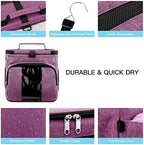 Bukere Portable Shower Caddy College Dorm Room Essential, Shower Caddy Tote Bag for Student, Girl, Women, Separate Compartment, Large Capacity, Quick Dry Mesh Base for Travel, Gym, Camp, Purple - Image 4