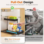 Sevenblue 3-Pack 2-Tier L-Shaped Under Sink Organizers with Sliding Drawers - Image 4