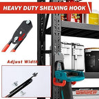 Wallmaster Garage Hooks Organizer Kit, 12 Pack Adjustable Shelving Hooks - Image 3
