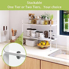Across-Star Expandable Cabinet Shelf Organizer Rack, Stackable Kitchen Counter Storage Shelves Stand, Adjustable Height Pantry Shelf Spice Rack - Image 4