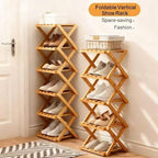 Vertical Shoe Rack Small, 5 Tier Portable Folding Shoe Storage Rack, Without Installation Free Standing Shoe Rack for Corridors, Bedrooms Living Room Corner and Small Spaces (5 Tier) - Image 3