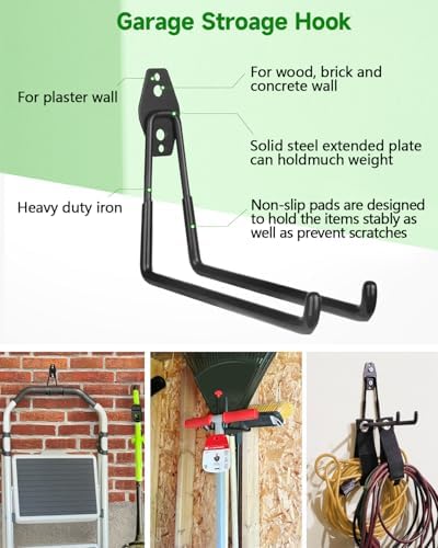 PIYILO Garden Tool Organizer 48 inches with 18 Garage Wall Hooks in 9 Types - Image 6