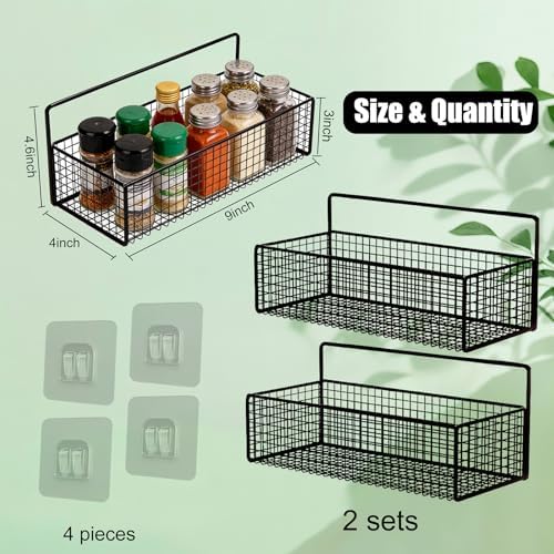 2 Pack Cabinet Door Organizer, Lid Organizer Wall Mount Pantry Door Caddy Storage Bins for Food Container Lid Kitchen Kitchen Bathroom Countertops - Image 2