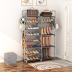 ROJASOP Shoe Rack, Shoe Storage Organizer for Closet Entryway Garage Bedroom, 8 Tier Tall Metal Shoe Shelf for 26-32 Pairs Boots & Shoes, Adjustable Shoe Stand for Small Space - Image 2