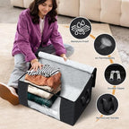 Fab totes 8 Pack Storage Bags for Clothes Blanket Storage Bins with Lids | Foldable Closet Organizers with Zippers,Window and Handles,Fabric Storage Bins for Sweater,Comforter,Bedding,Dorm essentials - Image 4