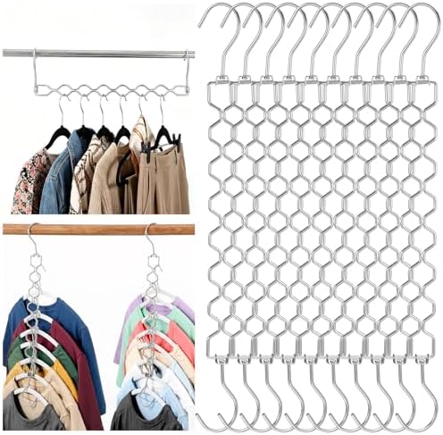 Space Saving Hangers 10Pcs 360 Rotating 8-Hole Diamond Rack by Unknown