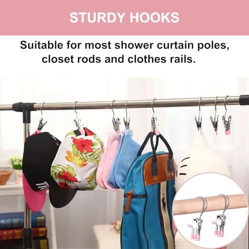 Boot Hangers for Closet, Hanging Clips Laundry Hooks Clothes Pins Closet Hanger Organizer Clamps Socks Towel Clips Heavy Duty Clothespins Bulk Hanger Clips for Closet Travel Pants Socks Handbags - Image 6