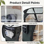 Collapsible Laundry Baskets with Side Pocket, Mesh Pop Up Clothes Hamper for Laundry, Foldable Laundry Basket Storage Hamper with Reinforced Handles for Clothes, Toys, Home, Dorm -Grid Print, Black - Image 4