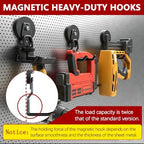 3-H Heavy Duty Magnetic Hooks,No-Drill Garage Power Tool Holder, 4 Pack - Image 3