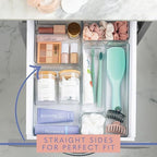 primebox Plastic Clear Drawer Organizers. Bathroom, Kitchen, Bedroom, Nail Polish, Office Organizer Bins, Storage Trays. Heavy Duty, Stackable. 6" x 3" x 2" Set of 6 - Image 3
