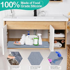 Silicone Under Sink Mat, 34"x22", Waterproof Cabinet Liner, Grey - Image 3