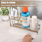 Toothbrush Holders Toothpaste Organizer Bathroom Accessories, Gold - Image 3