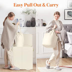Lifewit Double Laundry Hamper with Lid, Removable Laundry Bags, Ivory White - Image 4