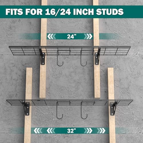 EVERHANGER Garage Wall Shelves, 12 X 48 Inch Wall Mounted Storage Shelves - Image 4