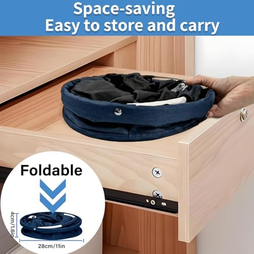 17L Foldable Storage Basket Cleaning Caddy with Handle Portable Multi Cleaning Bucket Bag for Home, Garden, Outdoor Camping (Blue) - Image 4