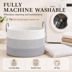 JMvicyroam 115L Extra Large Machine Washable Cotton Rope Blanket Basket - Image 7