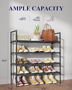 Kitsure Shoe Rack for Closet, Shoe Organizer, 27.6" Wide - 4 Tier, Black | Shoe Storage for Closet, Entryway, Easy- Assembly& Space-Saving Shoe Shelf with Side Handle, Closet Organizer - Image 2