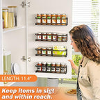 Bunoxea Spice Rack Wall Mounted 4 Pack, For Spice Jars & Seasonings,Black - Image 2