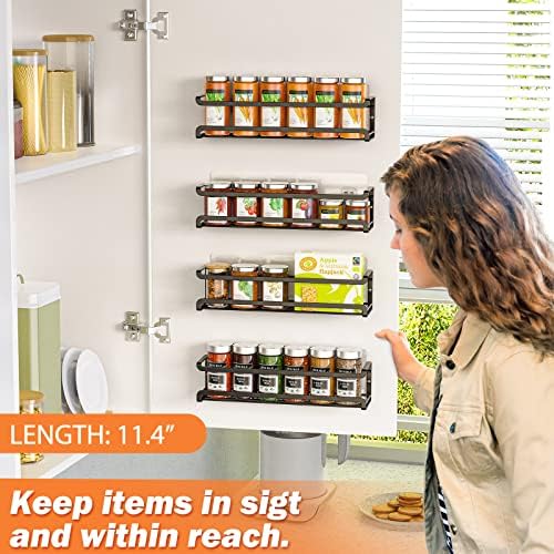 Bunoxea Spice Rack Wall Mounted 2 Pack, Black,11.41x2.75x2.75in - Image 2