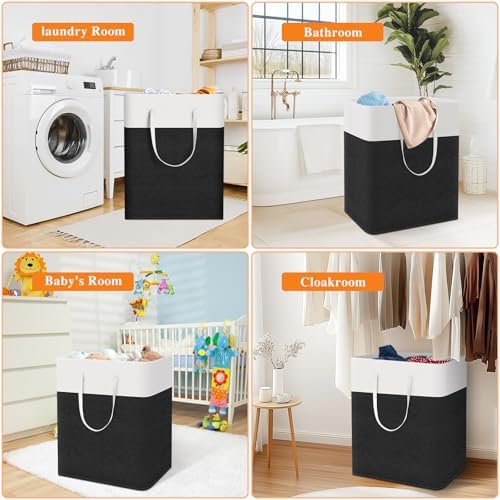 TasticTotes Laundry Basket 3-Pack, Laundry Hamper, 125L-Black - Image 5