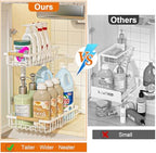 REALINN Under Sink Organizer, Height Adjustable Under Sink Organizers and Storage, 2 Tier Pull Out Drawer Cabinet Storage for Kitchen Bathroom, 1 Pack, White - Image 4