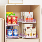 Delamu 2-Tier Multi-Purpose Bathroom Under Sink Organizers and Storage, Stackable Kitchen Pantry Organization, Pull Out Medicine Cabinet Organizer with Movable Dividers, Purple, 2 Pack - Image 4