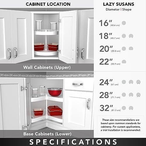 Rev-A-Shelf 32" Kidney Shaped Dual Tier Lazy Susan for Corner Base Cabinets - Image 4