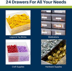 Akro-Mils 24-Drawer Plastic Storage Cabinet | 20" W x 6" D x 16" H | Black | Model 10124 | Garage Organization - Image 5