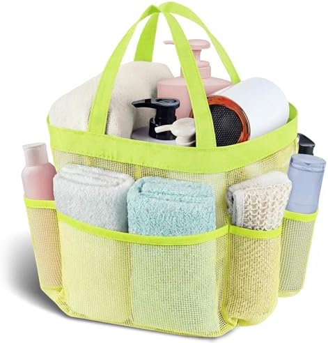 Mesh Shower Caddy Portable - 9 Pockets, Shower Bag for Dorm Room Camping by Attmu
