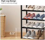 STO STO Long Expandable Shoe Rack 4-Tier, Adjustable Length 33.7”–47.5” Shoe Organizer, Metal Shoes Storage Shelf, Holds Up to 30 Pairs, Non-Slip Feet, for Closet, Entryway, Hallway, Front Door, Black - Image 6