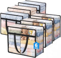 6 Pack Clear Storage Bags for Clothes, 45L Closet Organizers and Storage | Plastic storage with zipper and handle, moving bags, under-bed storage, closet organizer for blankets, comforters, toys by BuddingJoy-BuildaJoyfulLifeforYou